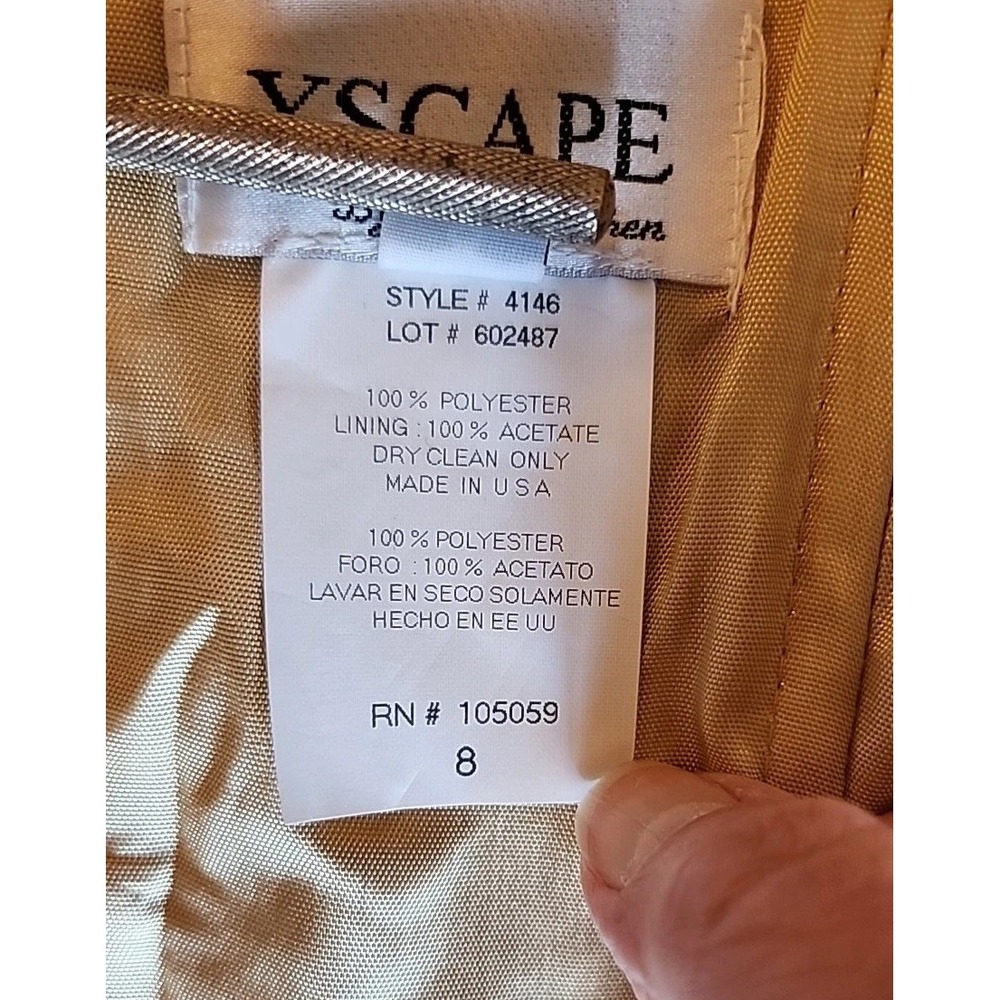 VTG Xscape Womens Halter Top Sz 8 Y2K Satin Coquette Going Out Champagne Gold - Picture 10 of 10